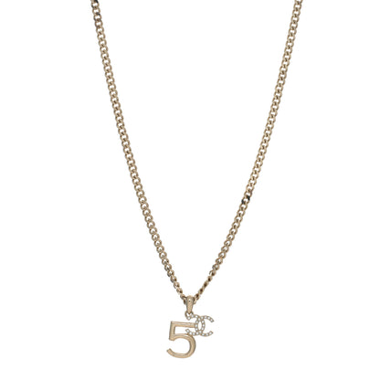 Chanel Crystal CC No.5 Necklace Gold 1 of 4