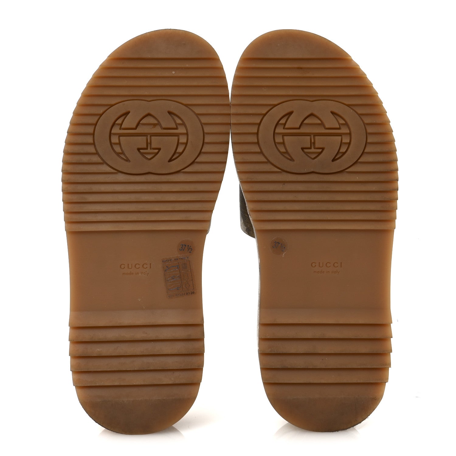 Gucci GG Supreme Monogram Water Flora Angelina Platform Slide Sandals 37.5 Beige White Multicolor 6 of 9