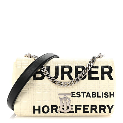 Burberry Patent Quilted Horseferry Print Small Lola Bag White 1 of 10
