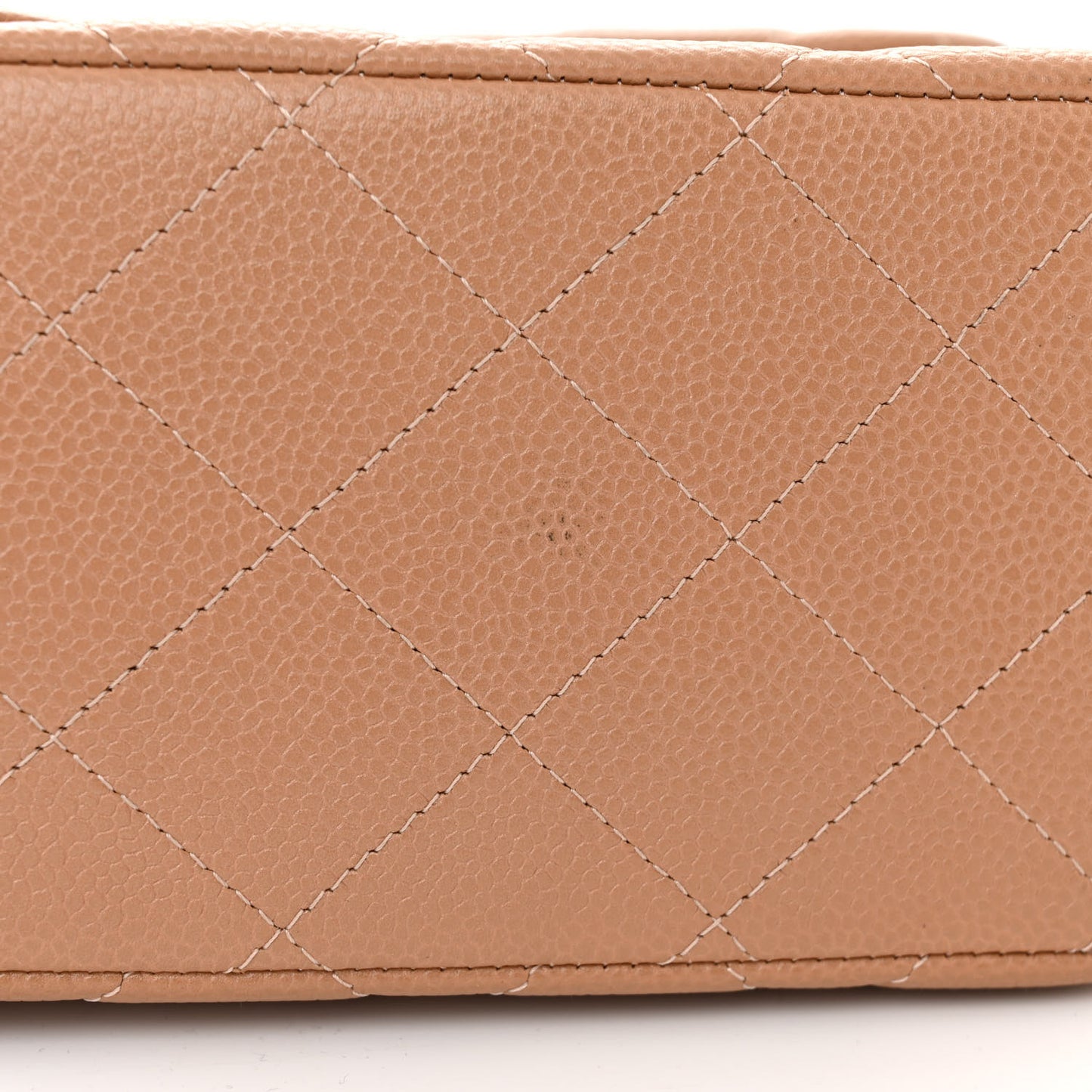 Caviar Quilted Jumbo Double Flap Beige