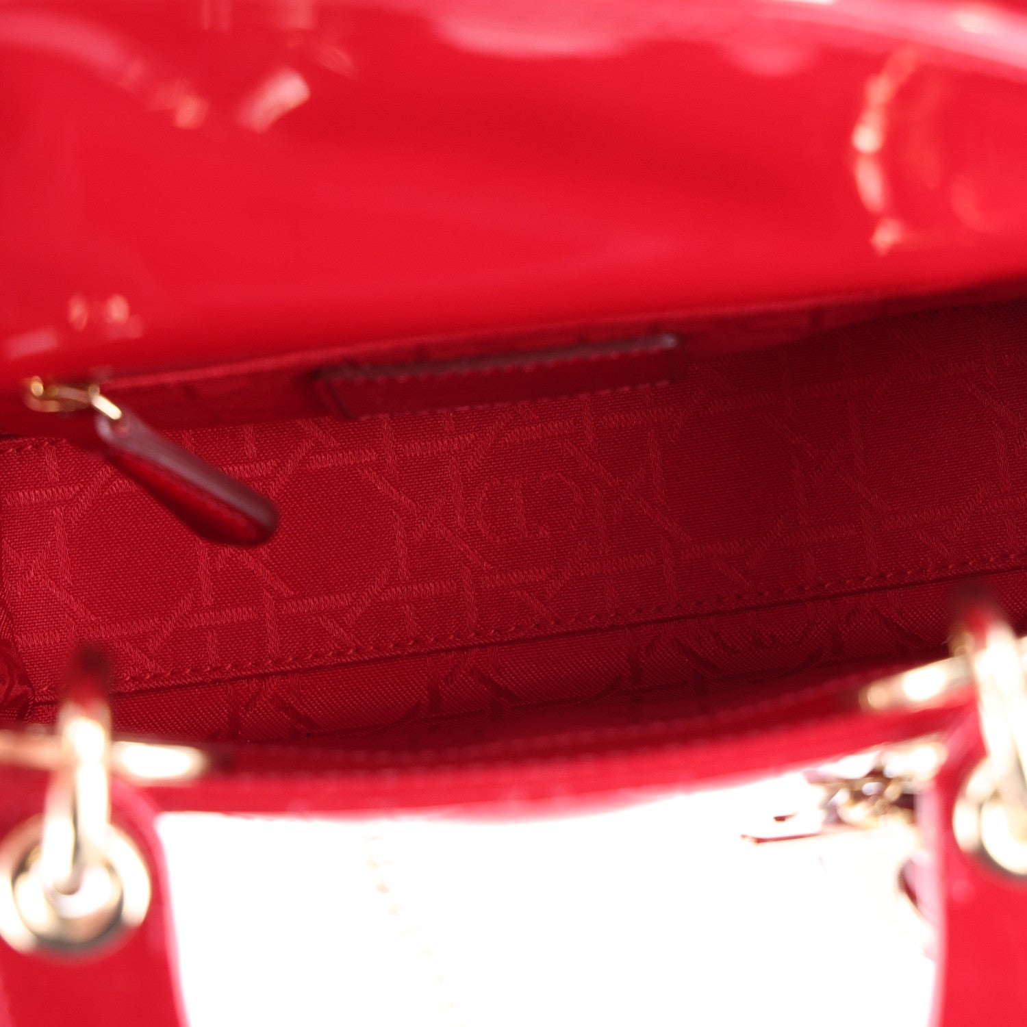 Christian Dior Patent Cannage Mini Lady Dior Red 5 of 10
