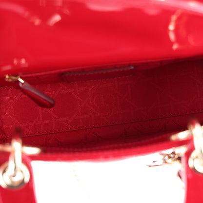 Christian Dior Patent Cannage Mini Lady Dior Red 5 of 10