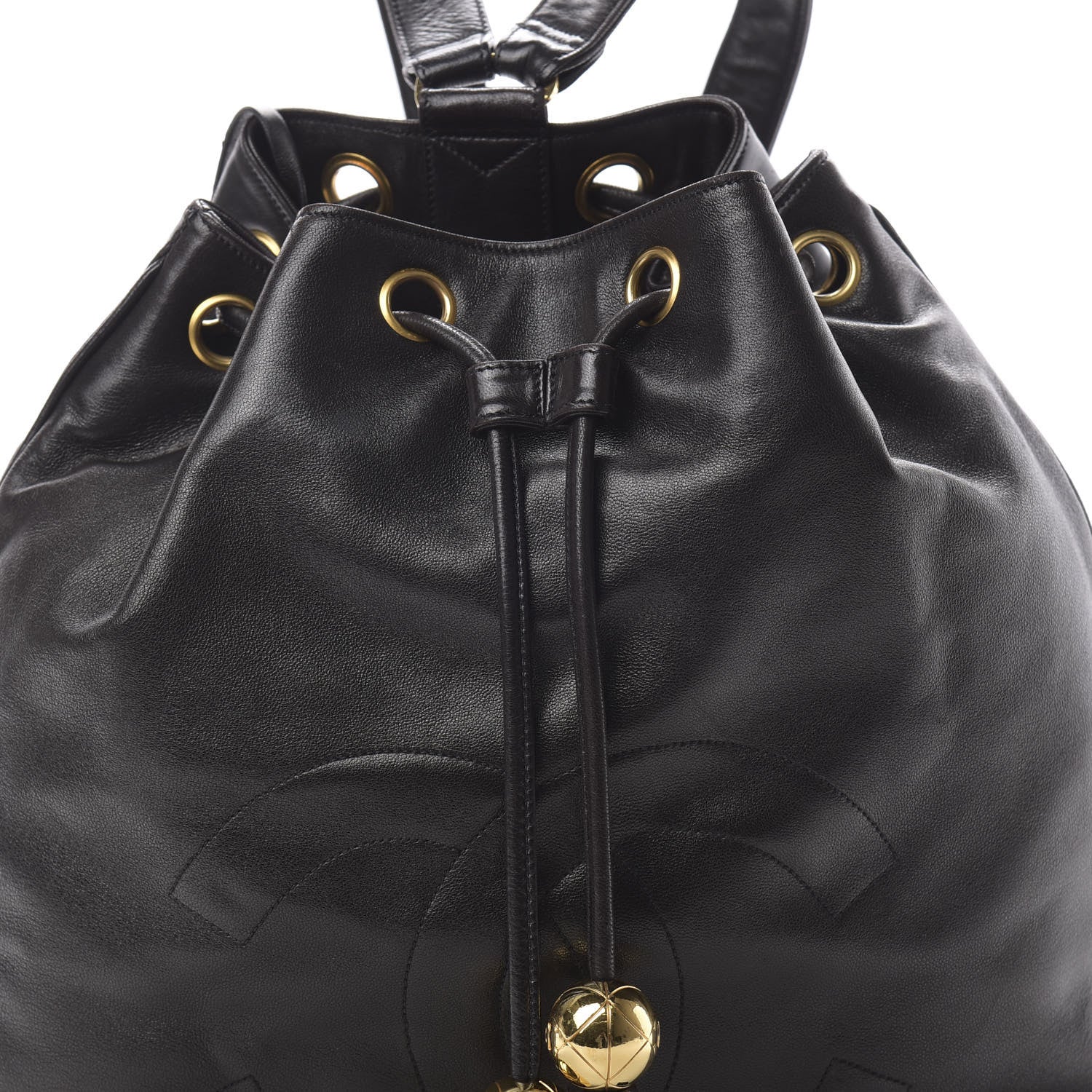 Chanel Lambskin CC Drawstring Backpack Black 9 of 14