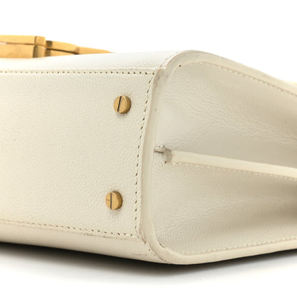 Saint Laurent Grain de Poudre Mini Classic Monogram Cassandra Top Handle Crema Soft 9 of 19