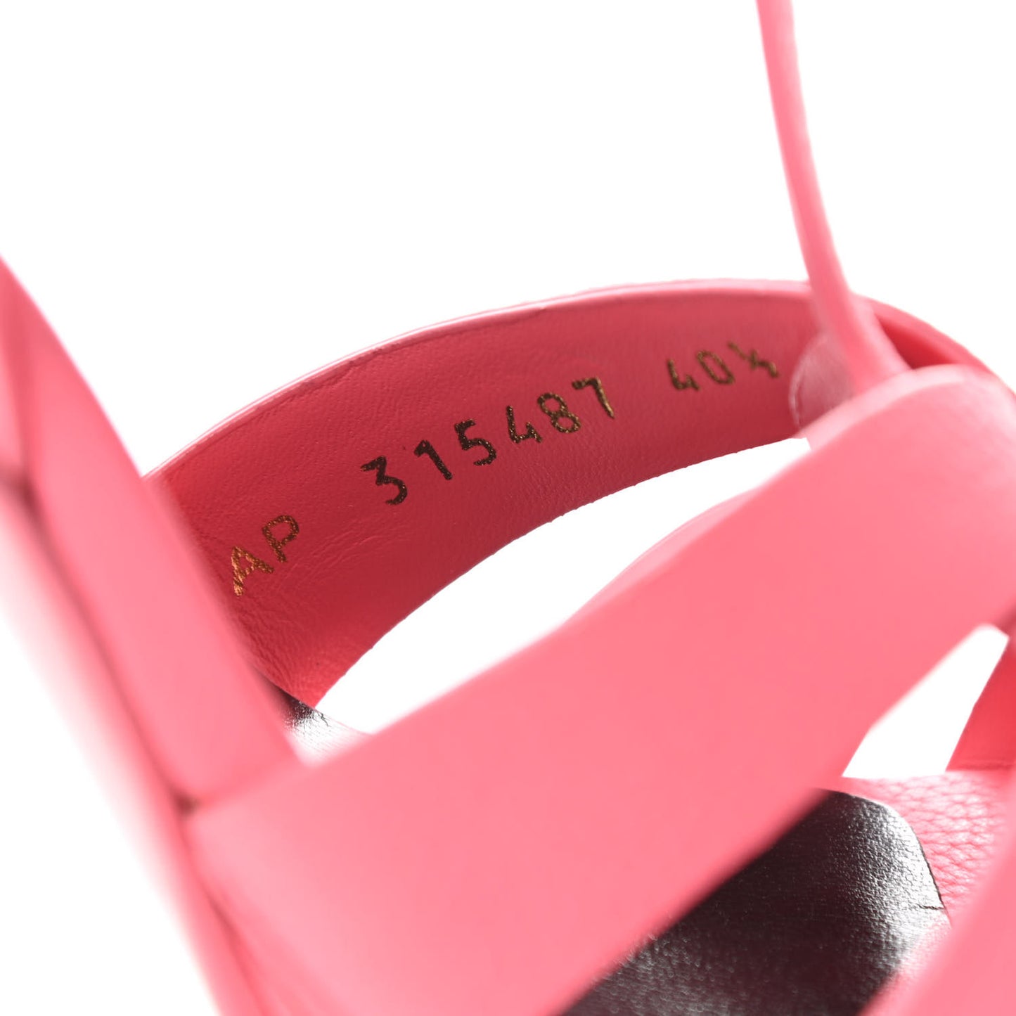 Grained Calfskin Tribute 105 Platform Sandals 40.5 Rose Clair