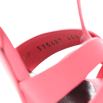 Saint Laurent Grained Calfskin Tribute 105 Platform Sandals 40.5 Rose Clair 7 of 7