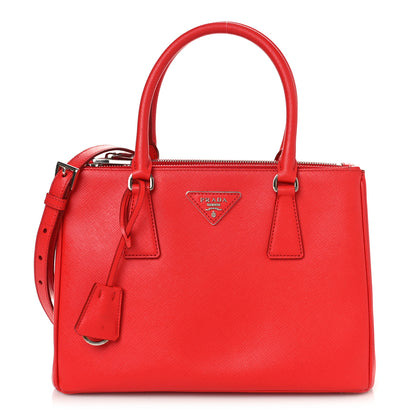 Prada Saffiano Small Galleria Double Zip Tote Rosso 1 of 9