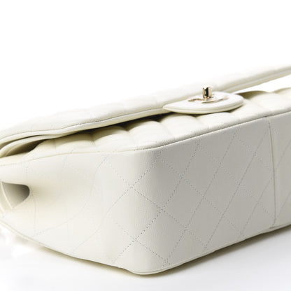 Chanel Caviar Quilted Jumbo Double Flap White 6 of 11