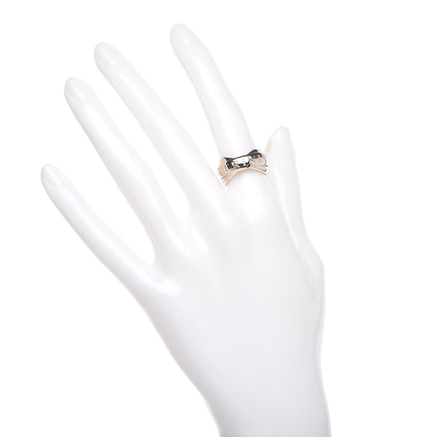 18K White Gold 98 Xmas Limited Trinity Ring 51 5.75