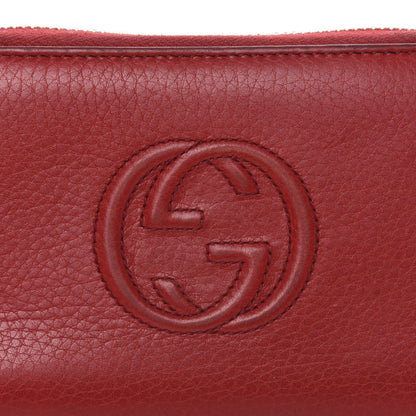 Gucci Pebbled Calfskin Medium Soho Zip Around Wallet Red 10 of 14