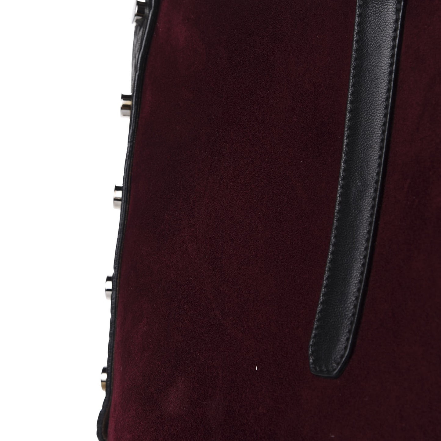 Suede Grained Calfskin Twist East West Tote Bordeaux Black