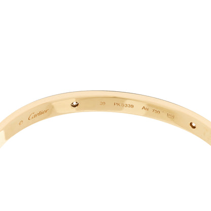 Cartier 18K Yellow Gold 4 Diamond LOVE Bracelet 20 4 of 7