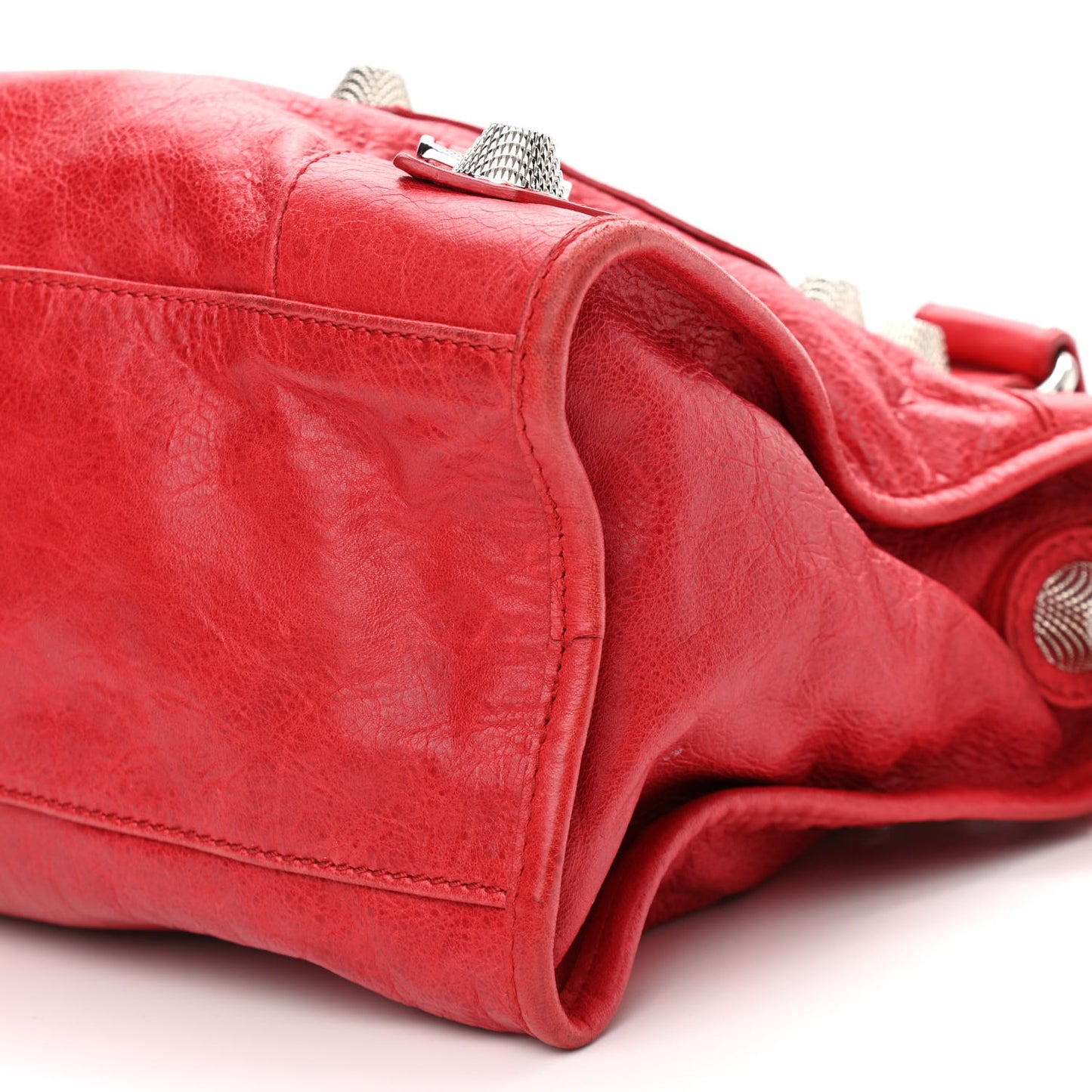 Agneau Giant 21 Silver Hardware City Rouge Coquelicot