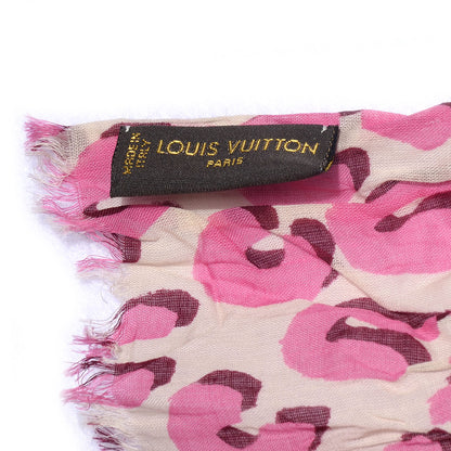 Louis Vuitton Cotton Leopard Pareo Blanc Corail 6 of 6