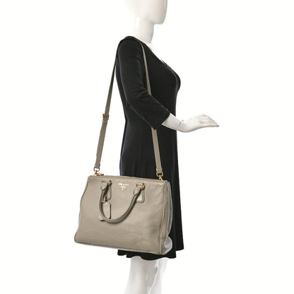 Prada Vitello Daino Large Double Zip Tote Pomice 2 of 16