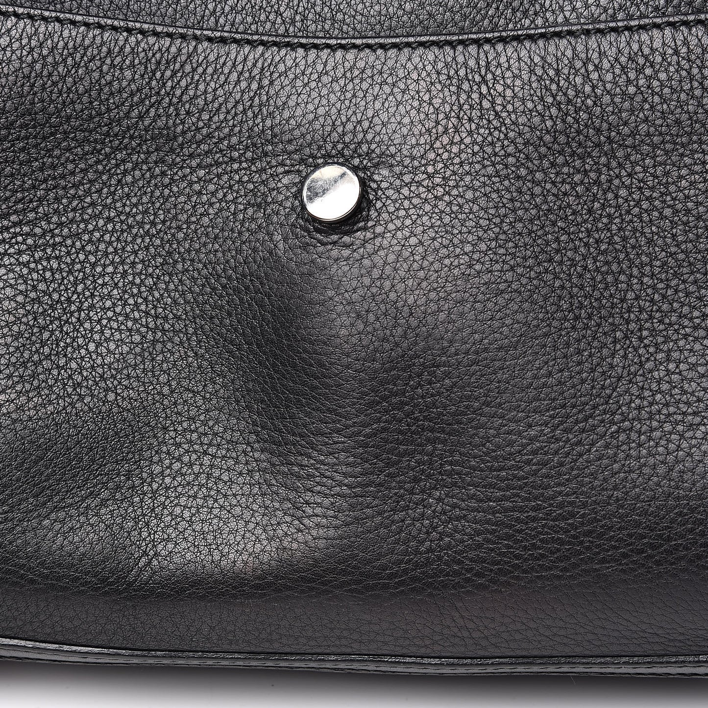 Pebbled Calfskin Medium Bamboo Daily Flap Shoulder Bag Black