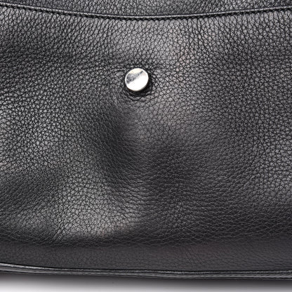 Gucci Pebbled Calfskin Medium Bamboo Daily Flap Shoulder Bag Black 12 of 13