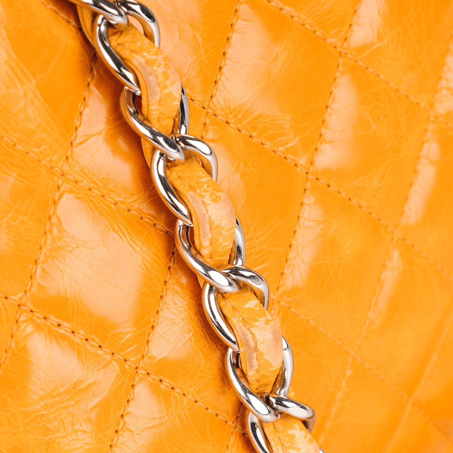 Chanel Glazed Calfskin Quilted Medium Just Mademoiselle Bowling Bag Dark Orange 8 of 10