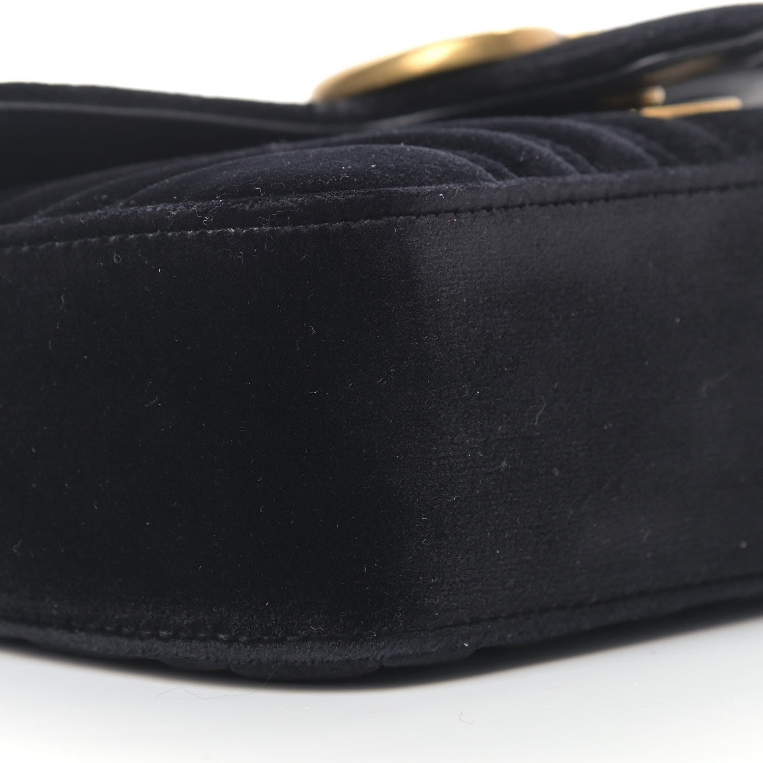 Gucci Velvet Matelasse Mini GG Marmont Shoulder Bag Black 5 of 12