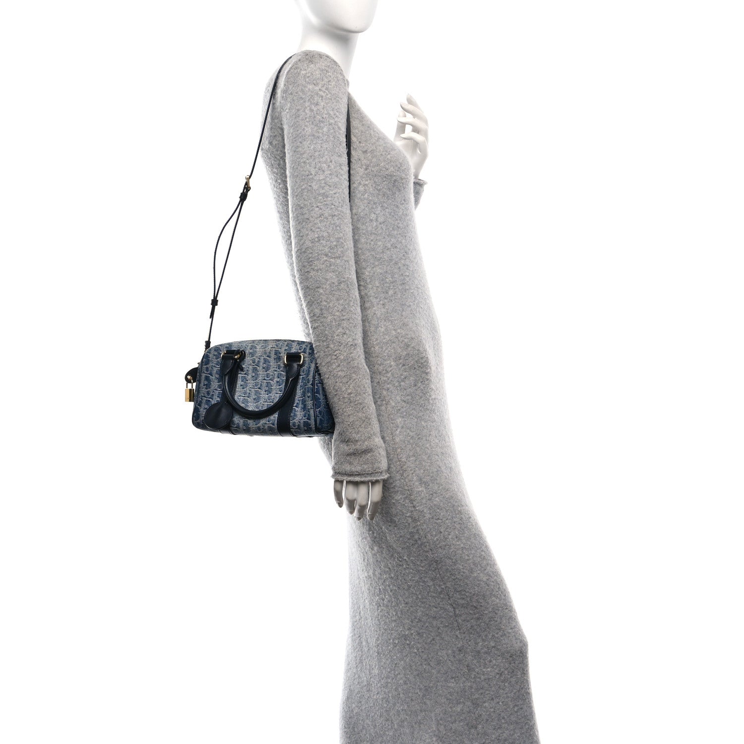 Christian Dior Denim Oblique Groove 20 Bag Blue 2 of 11