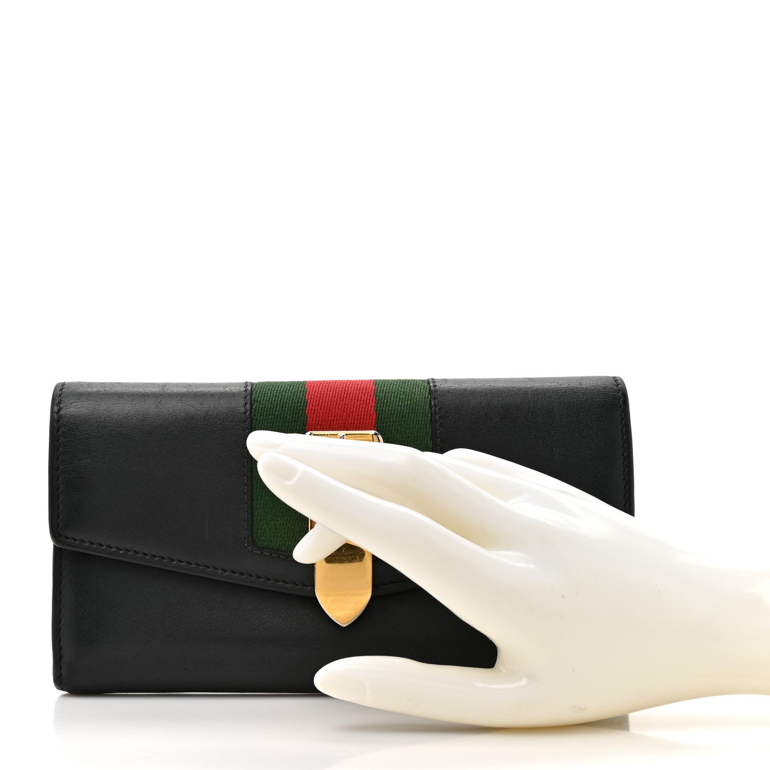 Gucci Calfskin Sylvie Continental Wallet Black 2 of 14