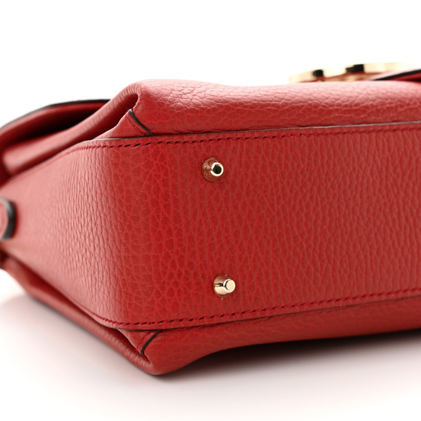 Dollar Calfskin Interlocking G Top Handle Shoulder Bag Red