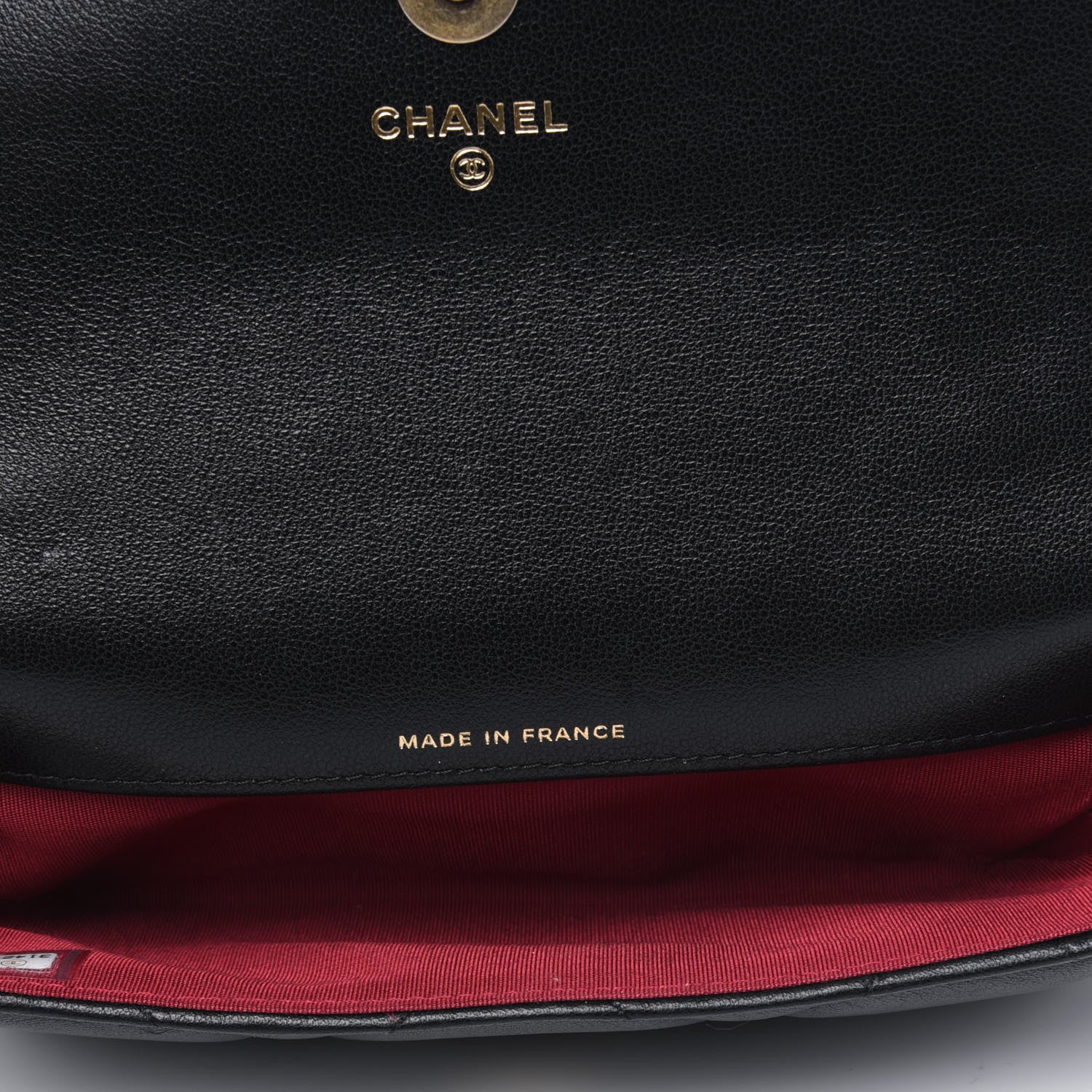 Chanel Goatskin Quilted Chanel 19 Glasses Case With Chain Black 3 of 3