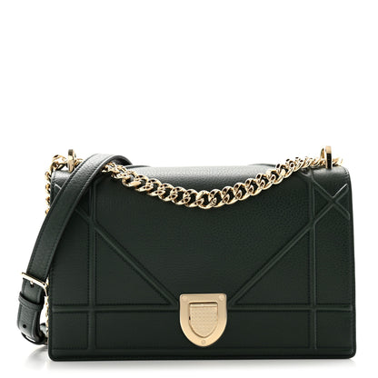 Christian Dior Grained Calfskin Medium Diorama Flap Bag Green 1 of 11