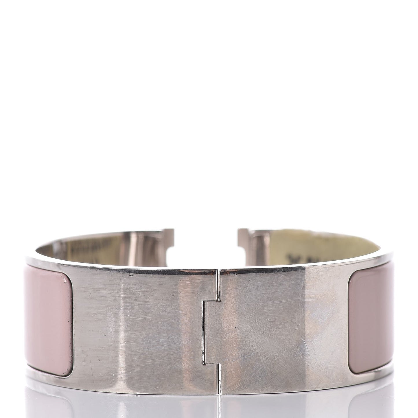 Enamel Wide Clic Clac H Bracelet PM Rose Poudre