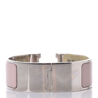 Hermes Enamel Wide Clic Clac H Bracelet PM Rose Poudre 3 of 5