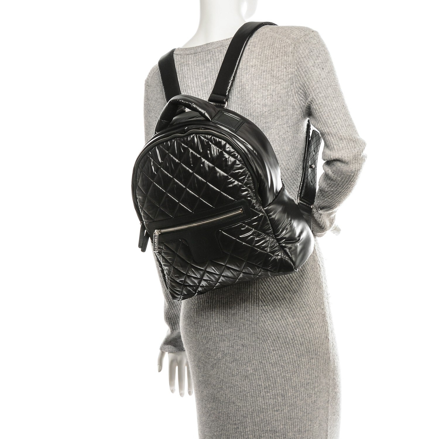 Chanel Nylon Quilted Coco Cocoon Backpack Black 2 of 7