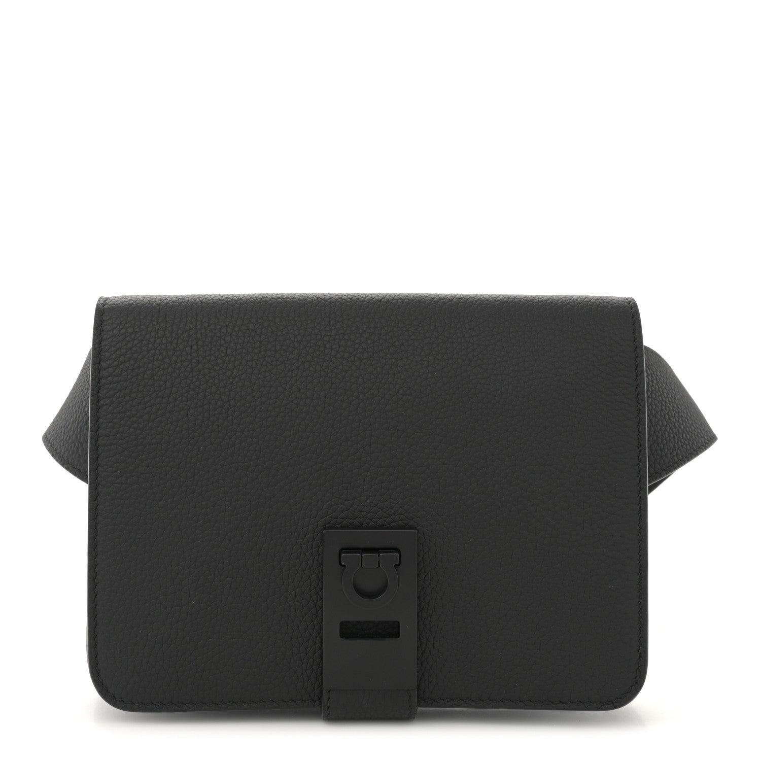 Salvatore Ferragamo Grained Calfskin Belt Bag Black 1 of 10