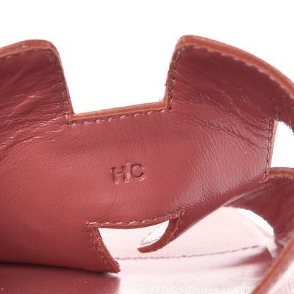 Hermes Goatskin Oran Sandals 37 Rouge Blush 8 of 9