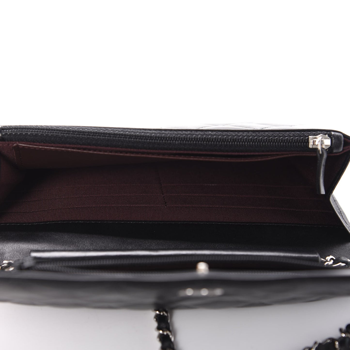 Lambskin Quilted Wallet On Chain WOC Black