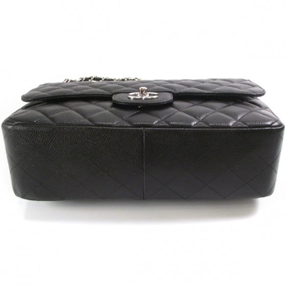Caviar Jumbo Single Flap Black