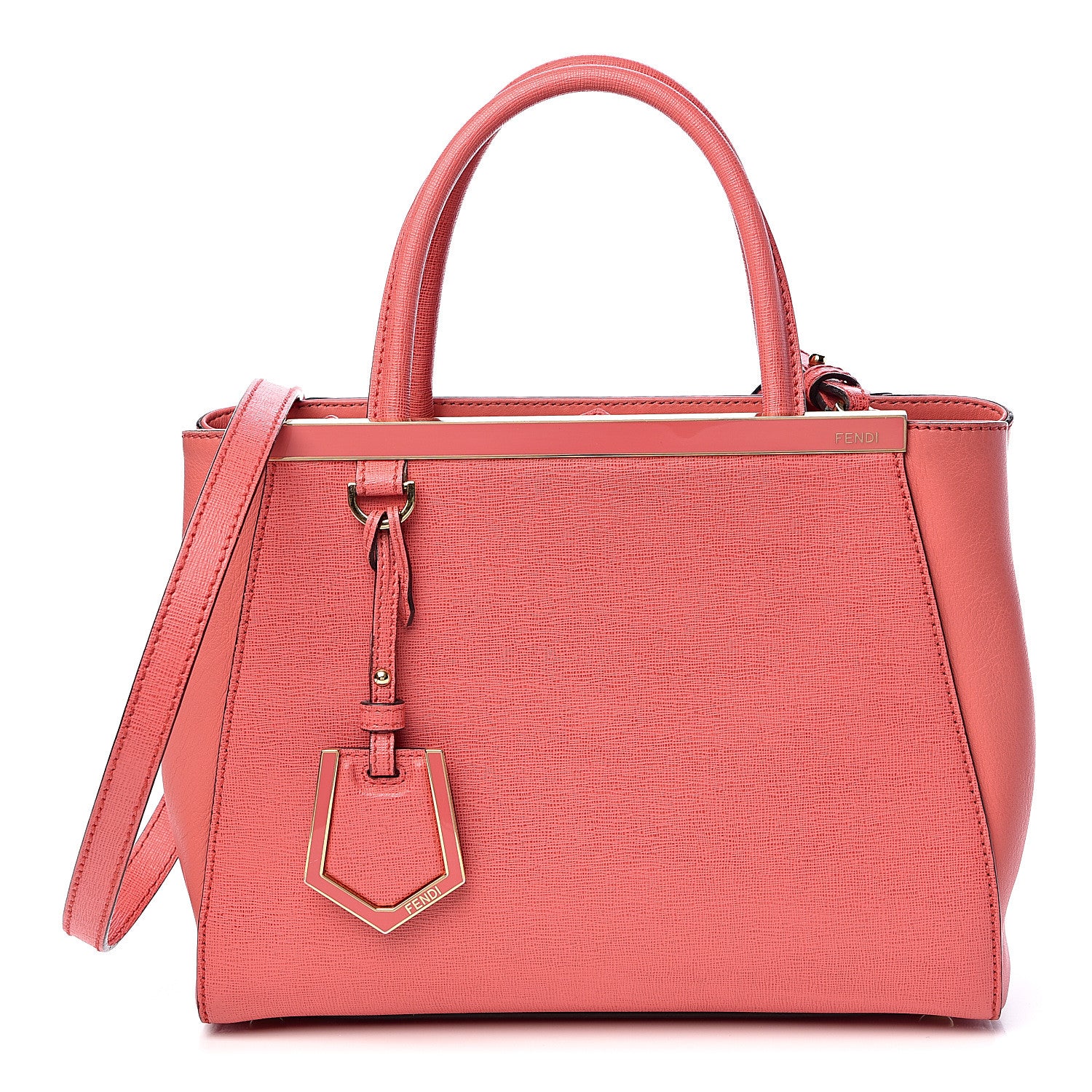 Fendi Vitello Elite Flamingo Petite 2Jours Tote Rosa Exstasy 1 of 17