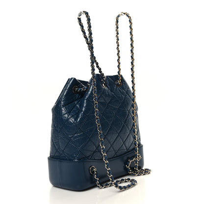 Chanel Aged Calfskin Quilted Small Gabrielle Backpack Navy 3 of 11