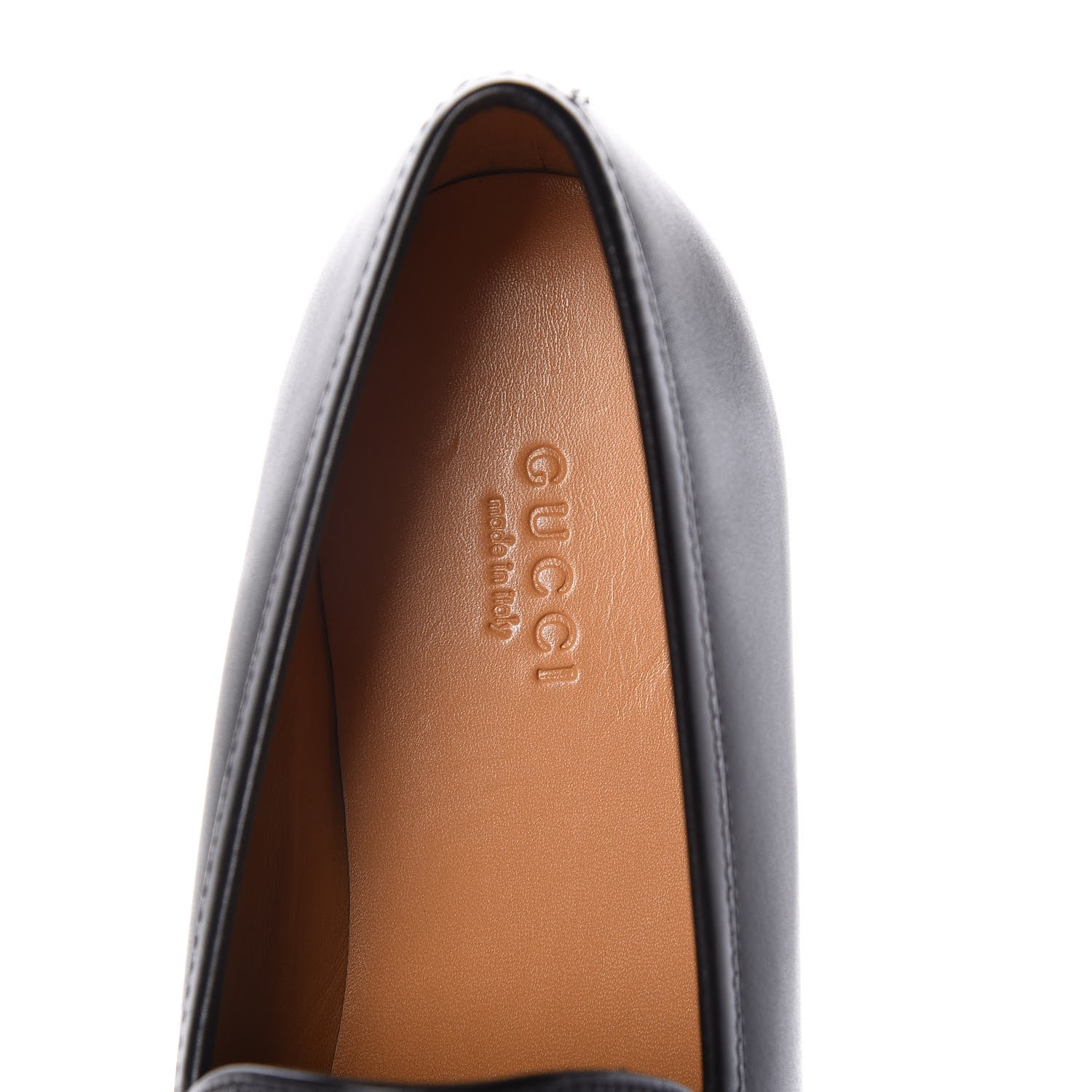 Gucci Calfskin Womens Jordaan Loafers 37.5 Black 6 of 8