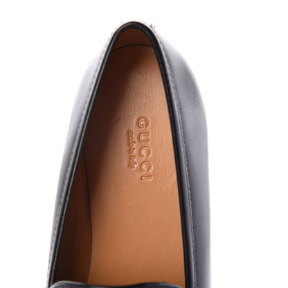 Gucci Calfskin Womens Jordaan Loafers 37.5 Black 6 of 8