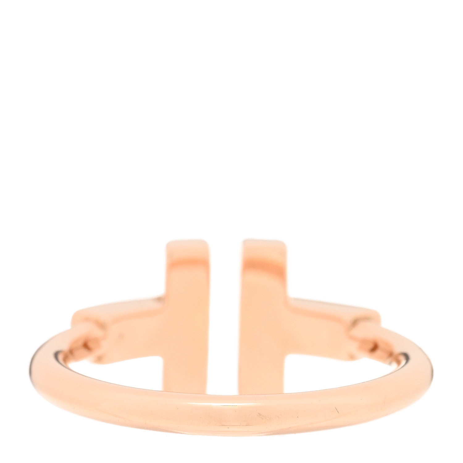 Tiffany 18K Rose Gold Diamond Mother of Pearl T Wire Ring 49 5 3 of 5