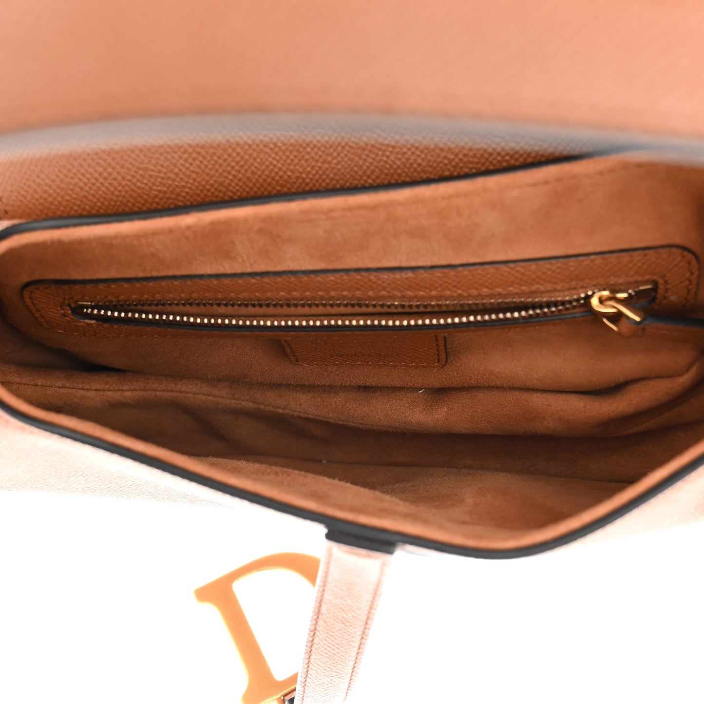 Grained Calfskin Saddle Bag Camello