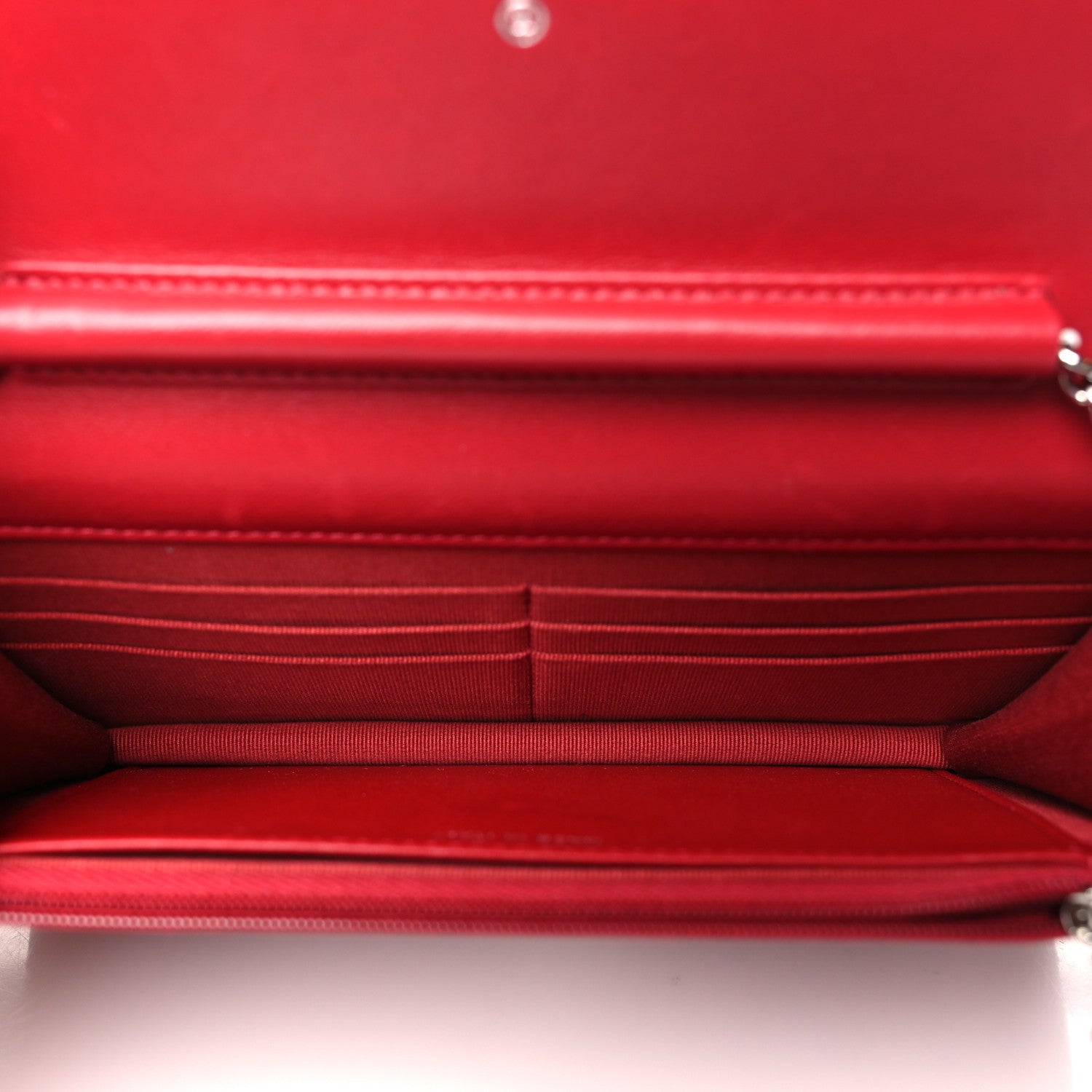 Chanel Lambskin Quilted Wallet On Chain WOC Red 5 of 11