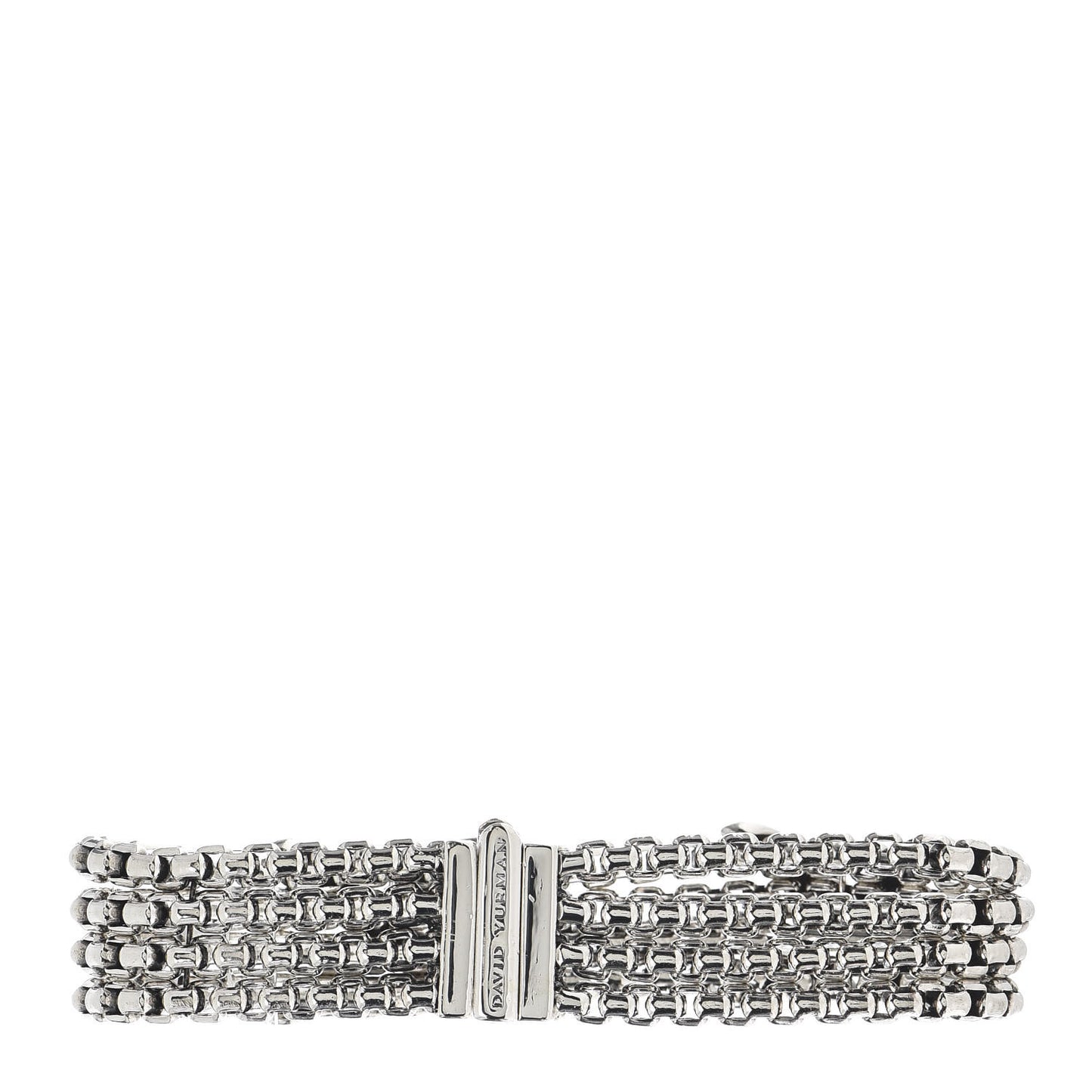 Sterling Silver Diamond Double X Four Strand Bracelet