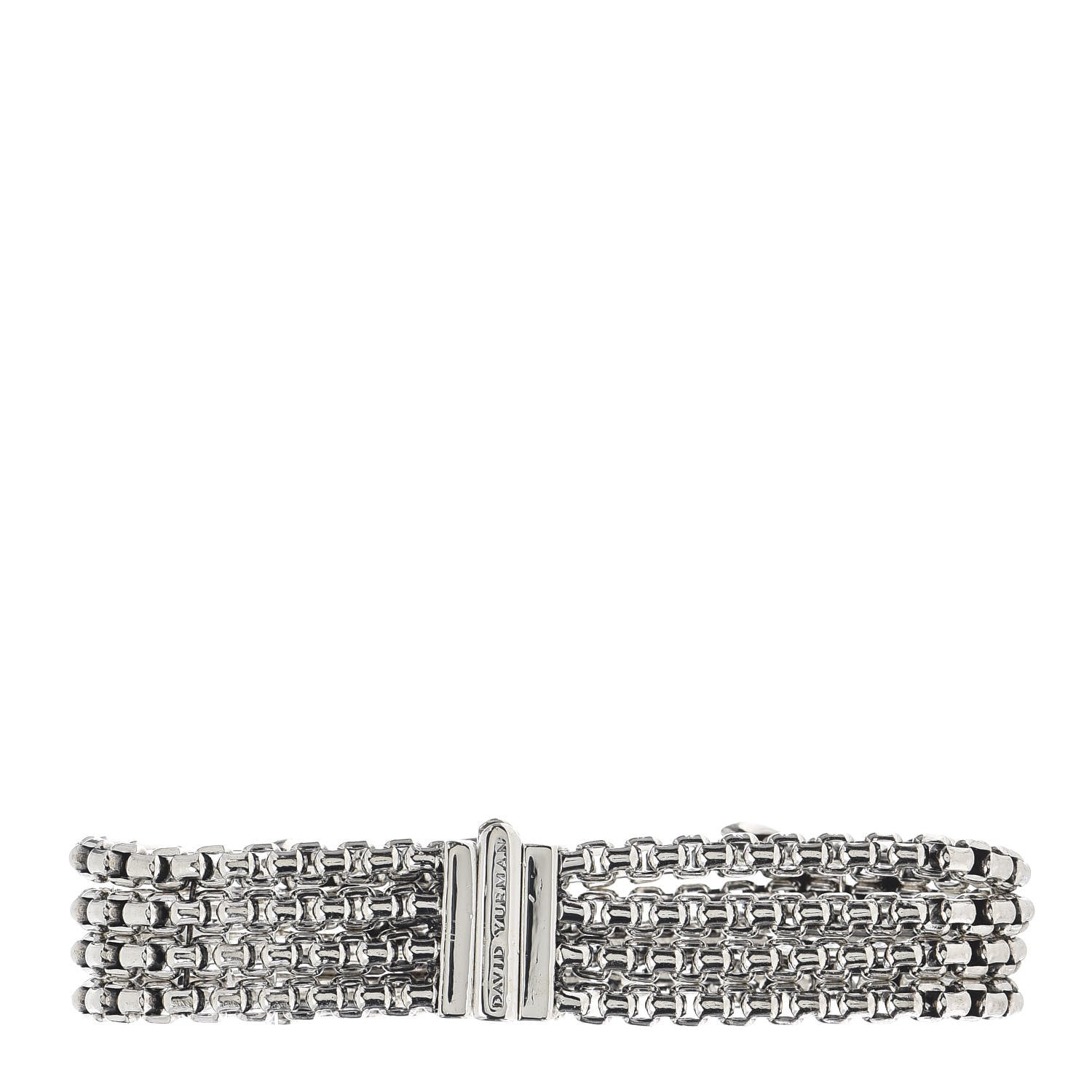 David Yurman Sterling Silver Diamond Double X Four Strand Bracelet 3 of 4