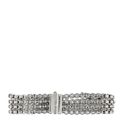 David Yurman Sterling Silver Diamond Double X Four Strand Bracelet 3 of 4