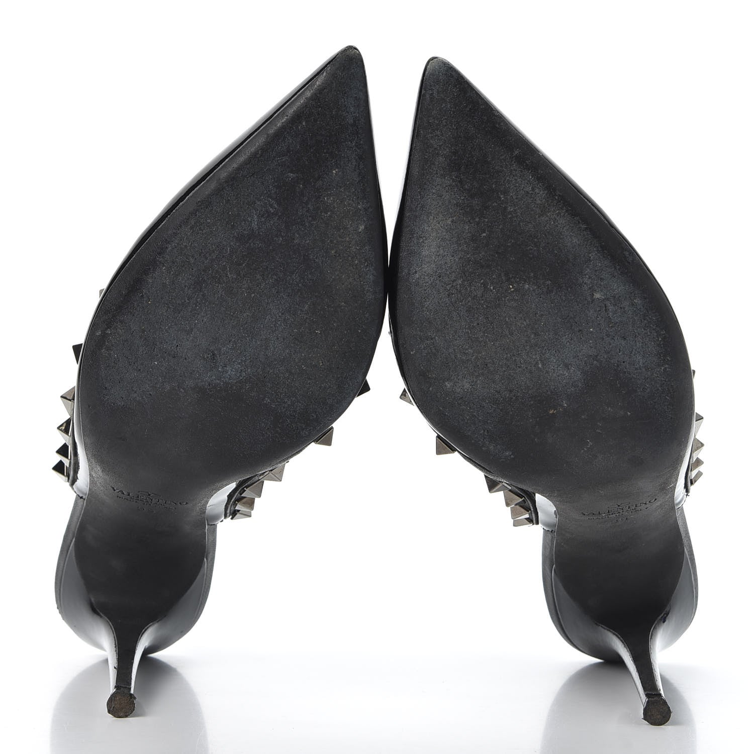 Valentino Garavani Patent Rockstud Ankle Strap Pumps 39 Black 5 of 12
