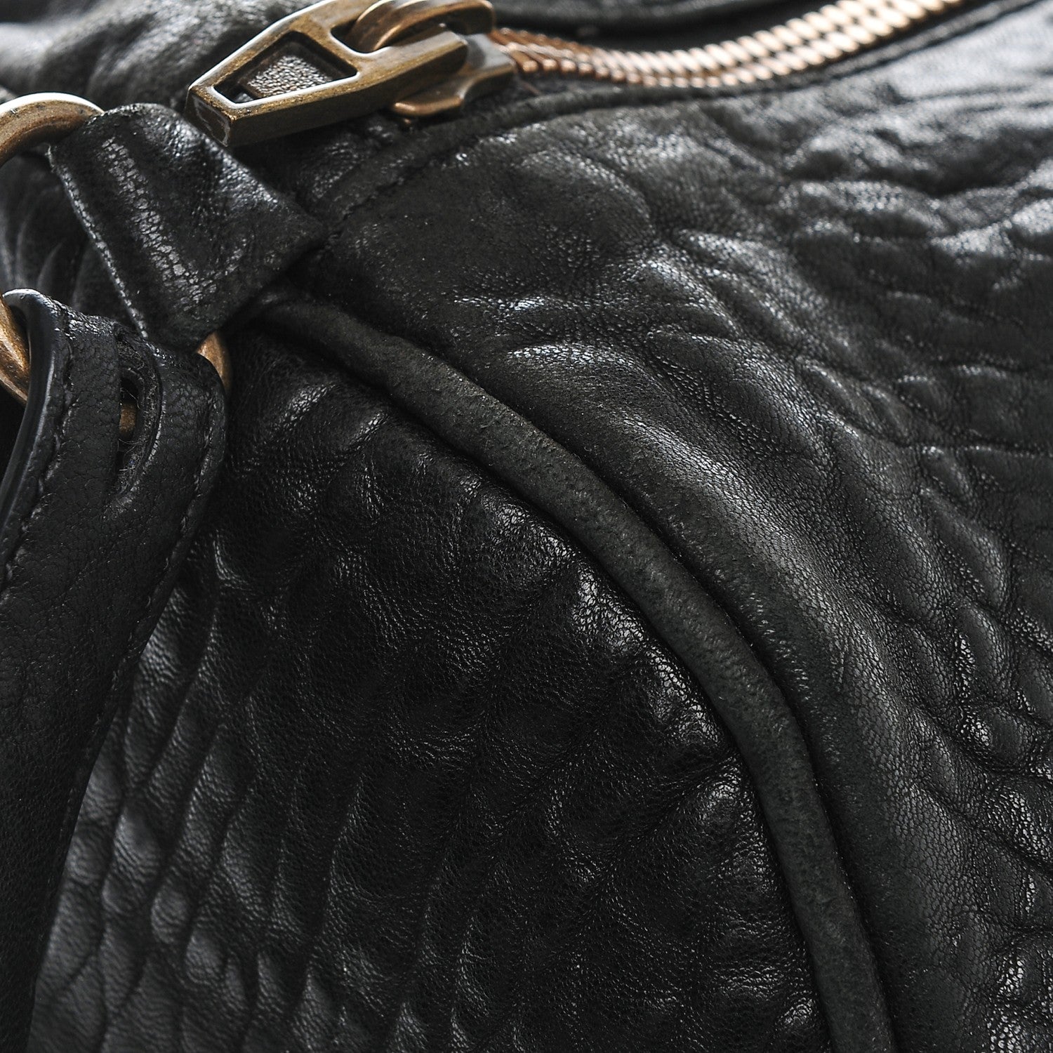 Alexander Wang Pebbled Lambskin Rocco Black Antique Brass Hardware 7 of 9
