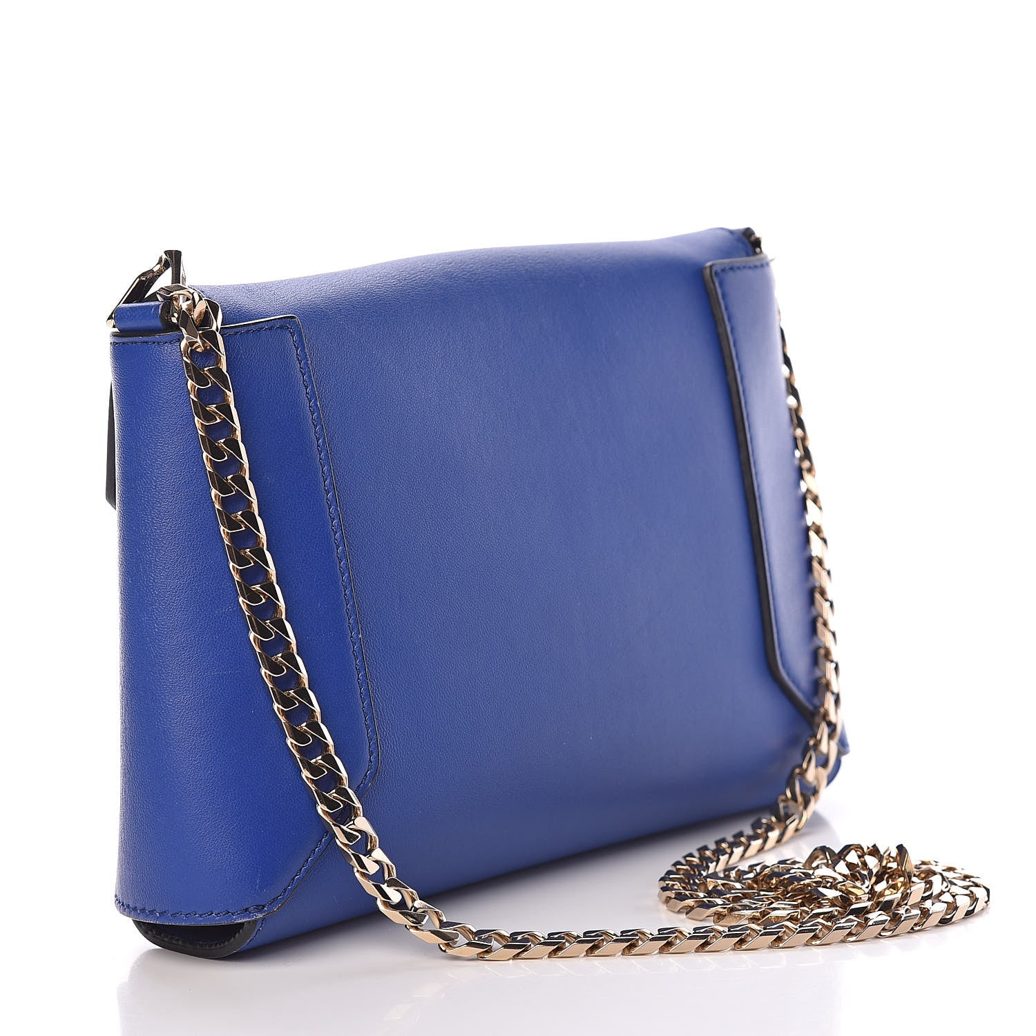 Givenchy Lambskin Medium Shark Lock Envelope Shoulder Bag Blue 3 of 15