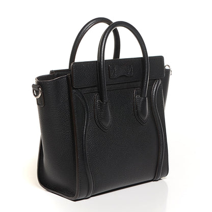 Celine Drummed Calfskin Nano Luggage Black 4 of 9