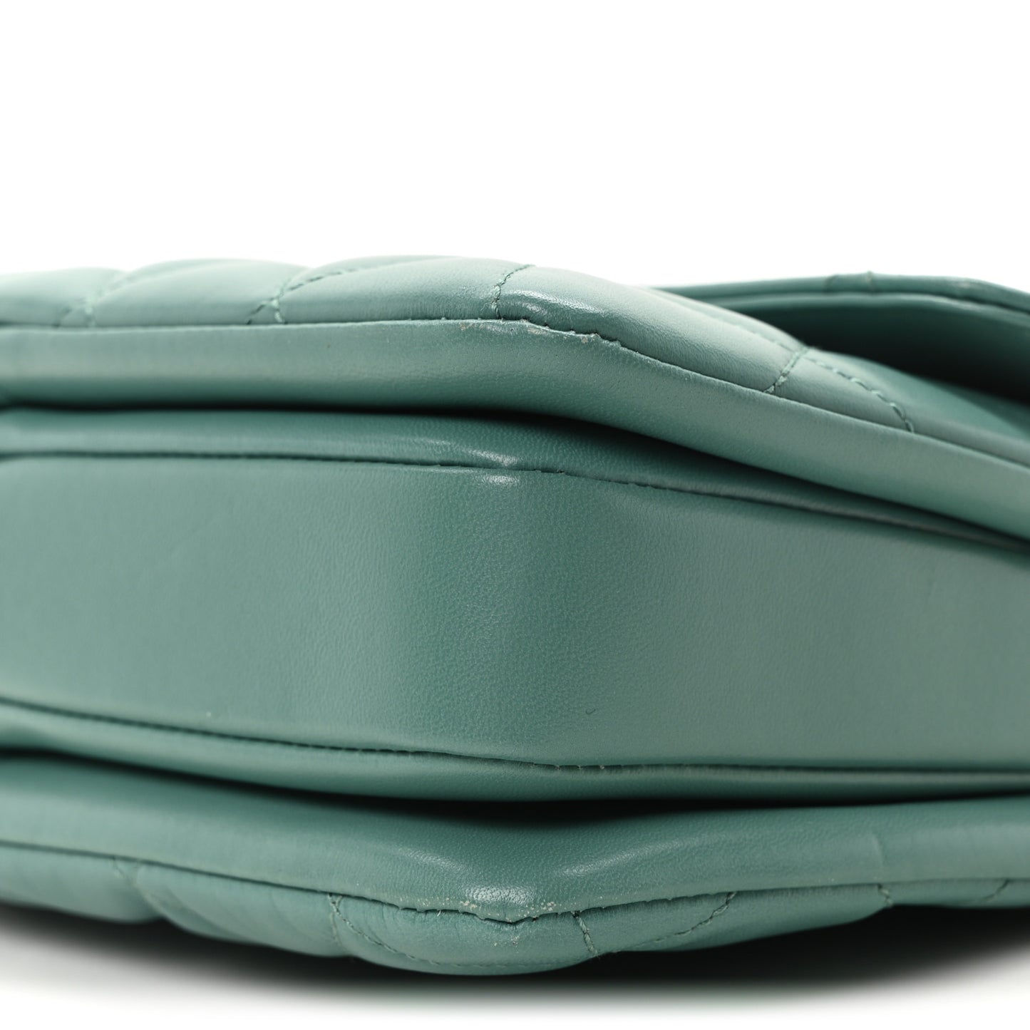 Lambskin Quilted Small Trendy CC Flap Dual Handle Bag Light Green